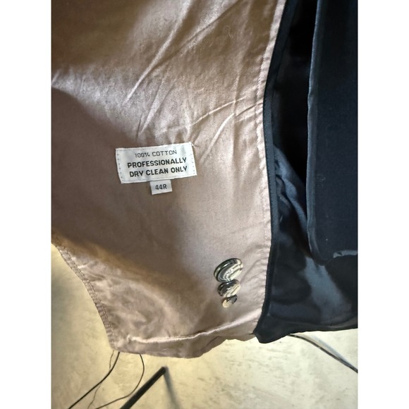 Pierre Cardin Mens Double Breasted Trench Coat Tan Zip Out Liner 44R Cotton - Picture 8 of 9